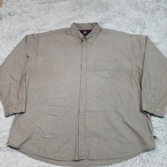 Wrangler Jeans Co Mens Shirt Button Up 2XL Multicolor Cool River Cotton XXL - Picture 1 of 13